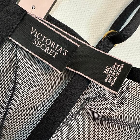 Victoria’s Secret Black Mesh and Lace Bustier 34C - Picture 7 of 7